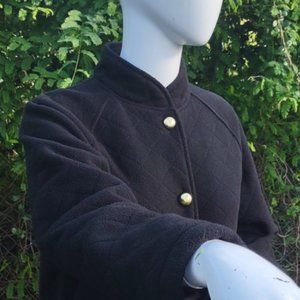 JOHN BLAIR VINTAGE LADIES BLACK REVESIBLE LIGHT WEIGHT OVERCOAT (Waterproof)